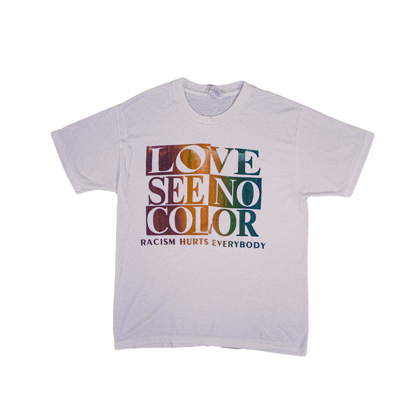 Love See No Color “Racism Hurts Everybody” Vintage T-Shirt - Size ( Medium )