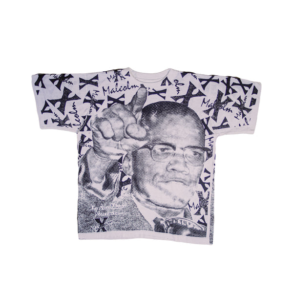 Malcolm X “By Any Means” All Over Print Vintage T-Shirt - Size ( Medium )