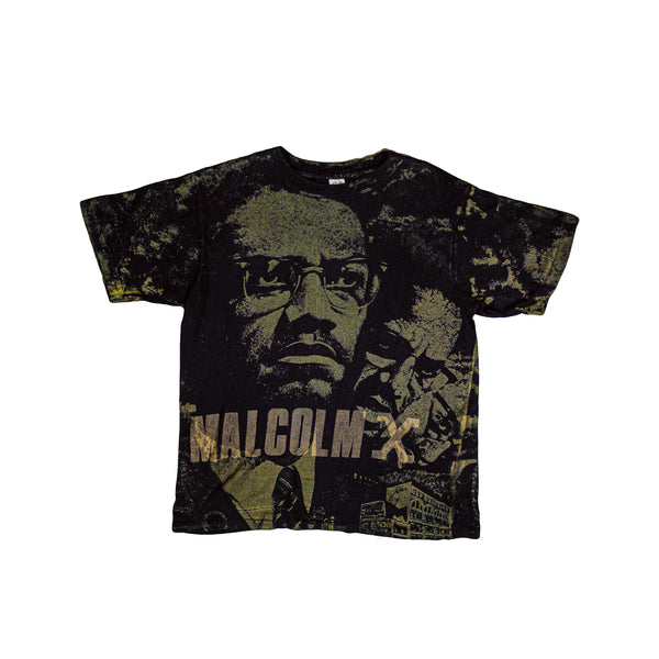 Malcolm X All Over Print Vintage T-Shirt - Size ( Medium - Large )